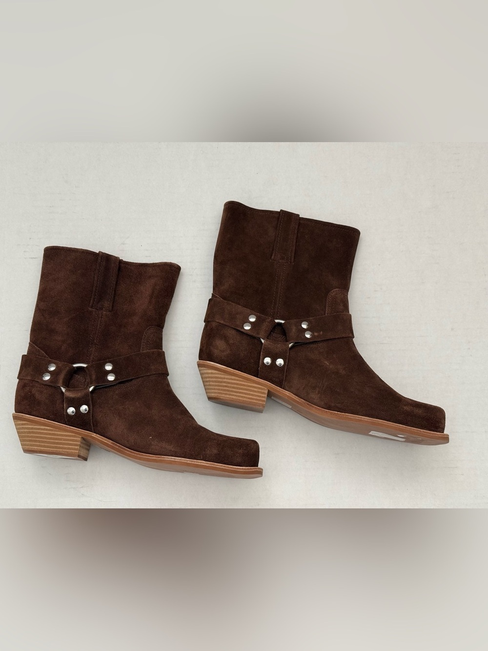Jeffrey Campbell Dark Brown Suede Western Harness Boots Size 10